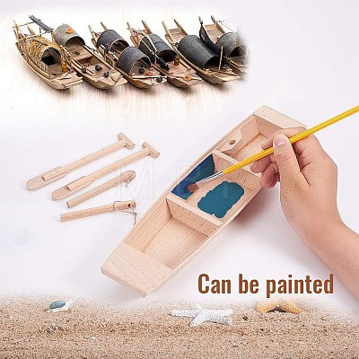 Unfinished Wooden Boat DIY-WH0051-73-1