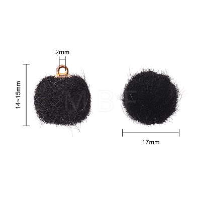 Faux Mink Fur Covered Pendants WOVE-CJ0001-02-1