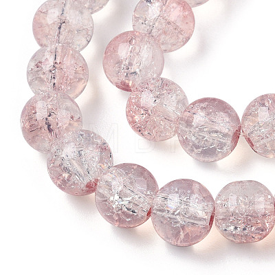 Transparent Crackle Baking Painted Glass Beads Strands DGLA-T003-01B-13-1