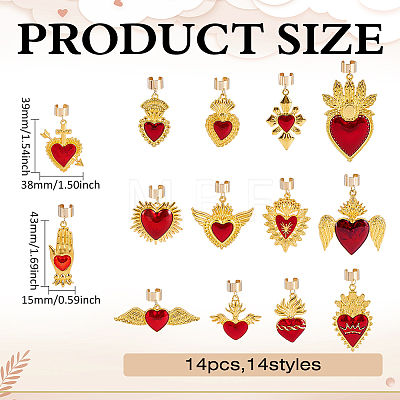 14Pcs Alloy Enamel Stethoscope Pendant Decorations HJEW-ME00156-1