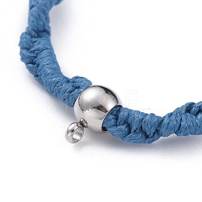 Unisex Adjustable Korean Waxed Polyester Cord Braided Bead Bracelets BJEW-JB04669-04-1