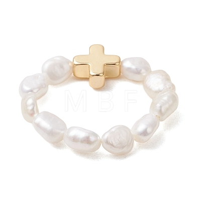 Natural Cultured Freshwater Pearl Finger Rings RJEW-JR01011-1