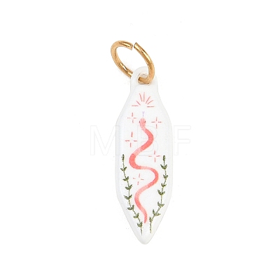 304 Stainless Steel Enamel Pendants STAS-C169-01A-1