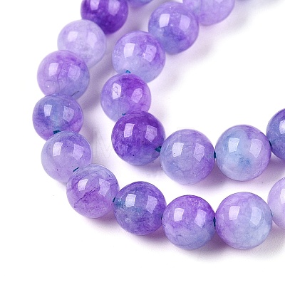 Dyed Natural White Jade Beads Strands G-T138-6mm-210-5-1