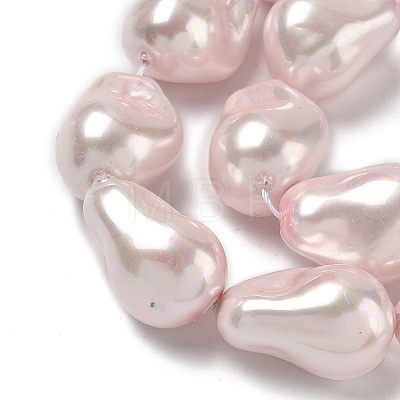 Electroplate Porcelain Imitation Pearl Beads Strands PORC-K009-01A-1