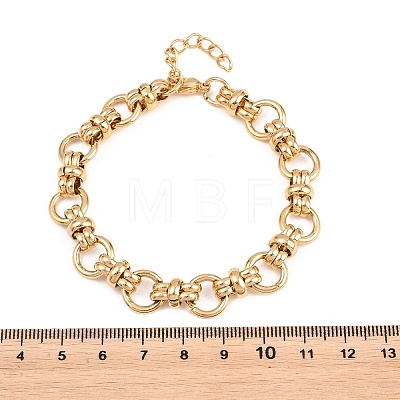 304 Stainless Steel Ring Link Chain Bracelets for Women Men BJEW-H643-10G-1