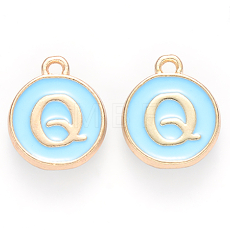 Golden Plated Alloy Enamel Charms X-ENAM-S118-04Q-1