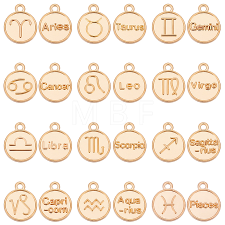 120Pcs 10 Sets Constellation Theme Golden Plated Alloy Charms FIND-PH0008-88-1