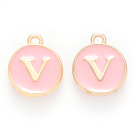Golden Plated Alloy Enamel Charms X-ENAM-S118-07V-1
