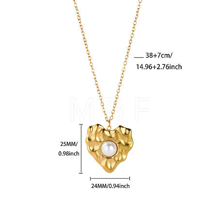 304 Stainless Steel & Imitation Pearl Pendant Necklaces for Women WGC3EE9-05-1