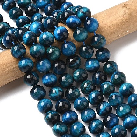 Natural Tiger Eye Beads Strands G-K203-87-10mm-1