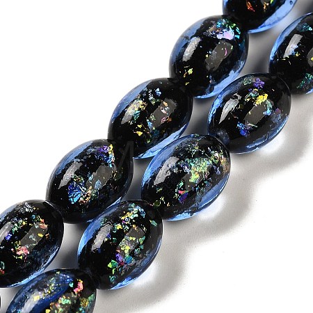 Handmade Dichroic Foil Glass Beads Strands DICH-U001-12B-1