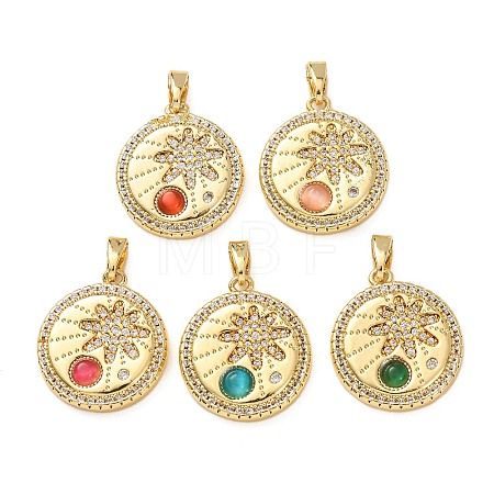 Brass Micro Pave Rhinestone Pendants KK-Z161-02G-1
