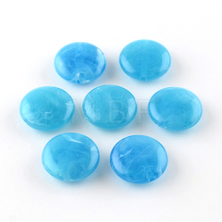 Flat Round Imitation Gemstone Acrylic Beads LS-OACR-R051-10-1