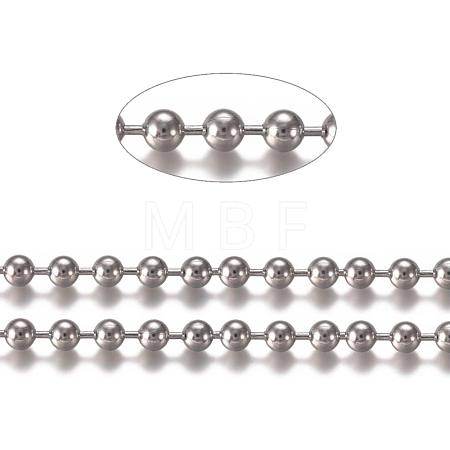 Non-Tarnish 304 Stainless Steel Ball Chains CHS-E021-13L-P-1
