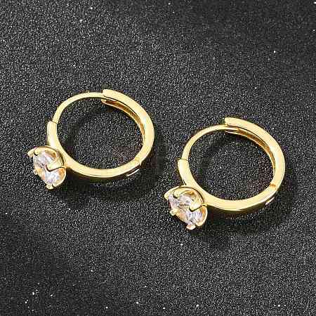 Brass Micro Pave Cubic Zirconia Hoop Earrings EJEW-P346-04G-02-1