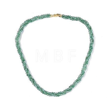 3MM Woven Natural African Jade Round Beaded Necklaces NJEW-Q150-02-1