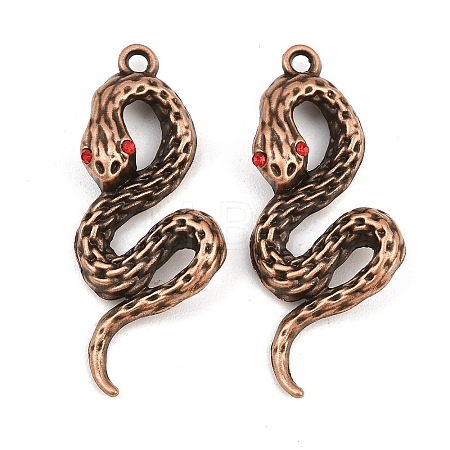 Alloy Burgundy Rhinestone Big Pendants AL-CBA2376-32R-1