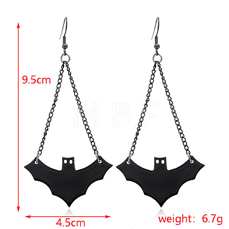 Halloween Theme Alloy Enamel Dangle Earrings FS-WG50C46-25-1