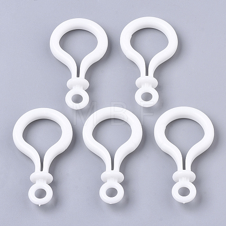 Opaque Solid Color Bulb Shaped Plastic Push Gate Snap Keychain Clasp Findings LS-KY-T021-01L-1