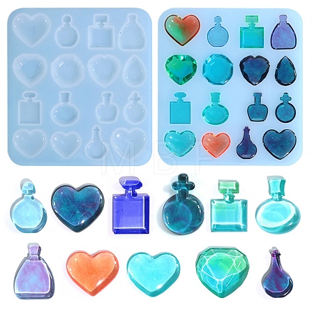 Perfume Bottle/Heart Cabochon DIY Silicone Molds X1-DIY-F139-02-1