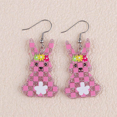 Easter Acrylic Glitter Powder Dangle Earrings FS-WG58748-15-1