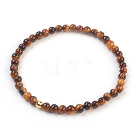 Natural Tiger Eye Stretch Bracelets BJEW-JB03797-04-1