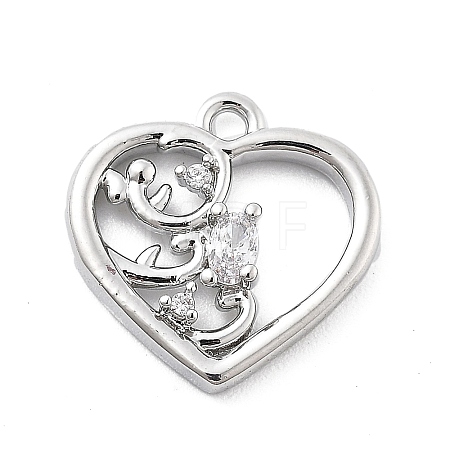 Brass Micro Pave Cubic Zirconia Pendants KK-H511-01P-04-1