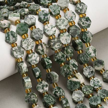 Natural Green Spot Jasper Beads Strands G-F833-B05-01-1