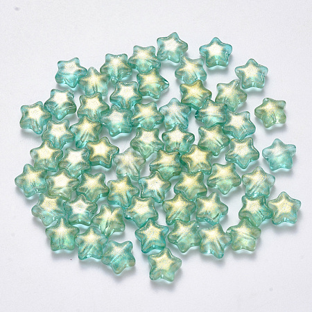 Spray Painted Glass Beads GLAA-R211-04-D06-1