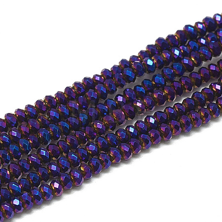 Electroplate Glass Beads Strands EGLA-Q112-C08-1
