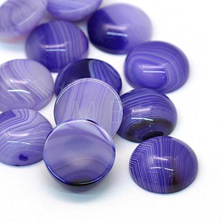 Dyed Natural Striped Agate/Banded Agate Cabochons G-R348-16mm-04-1