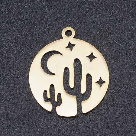 201 Stainless Steel Laser Cut Pendants STAS-S105-T969-2-1