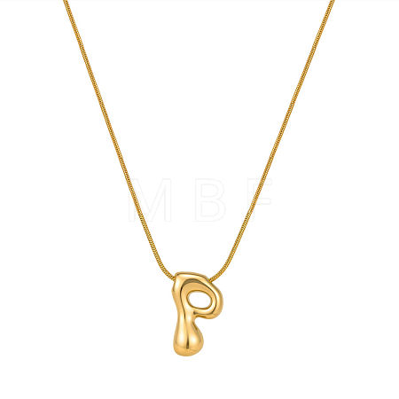 304 Stainless Steel Alphabet Pendant Necklaces for Men and Women GP1122-16-1