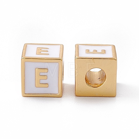 Rack Plating Brass Enamel Beads KK-B060-04G-04E-1