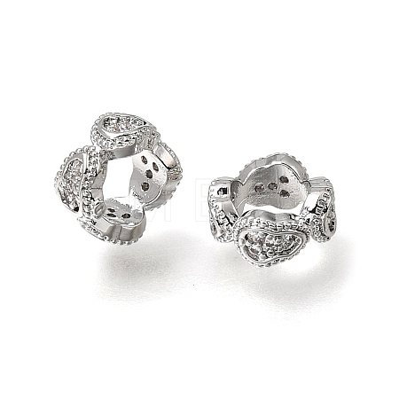 Brass Micro Pave Clear Cubic Zirconia Beads KK-K427-02B-P-1
