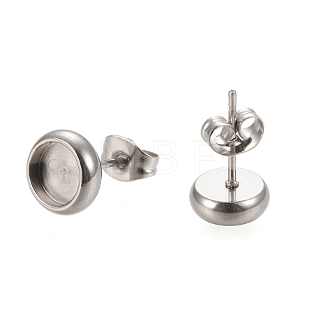 Non-Tarnish 304 Stainless Steel Stud Earring Settings STAS-K202-05B-P-1