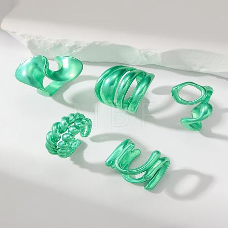 Alloy Open Cuff Rings Sets for Women WH4778-9-1