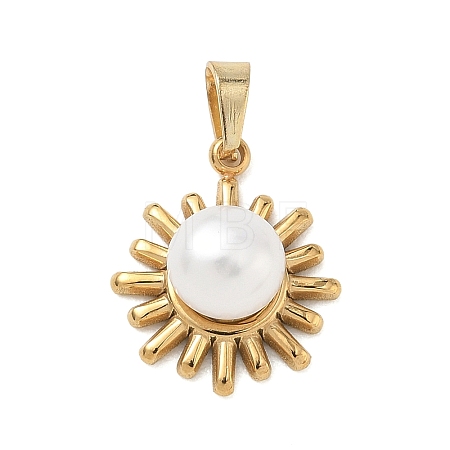 304 Stainless Steel & Natural Cultured Freshwater Pearl Pendants PALLOY-JF05621-1