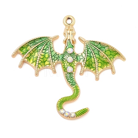 Rack Plating Alloy Enamel Pendants PALLOY-R451-05G-1