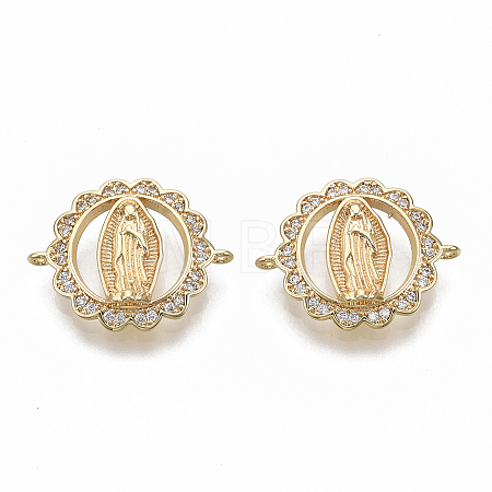 Brass Micro Pave Clear Cubic Zirconia Links/Connercots LS-KK-R126-034-NF-1