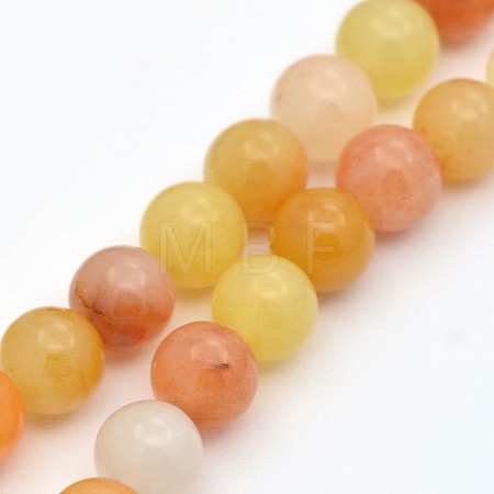 Natural Topaz Jade Round Beads Strands G-D663-6mm-1