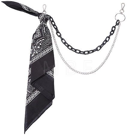 1Pc Alloy Curb Chain & Plastic Paperclip Chain Double Layer Chains for Pants AJEW-BM0001-26-1