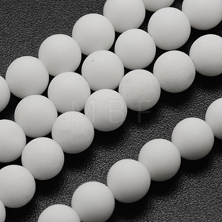 Natural White Jade Beads Strands G-D695-6mm-1