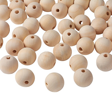 Natural Unfinished Wood Beads WOOD-S651-25mm-LF-1