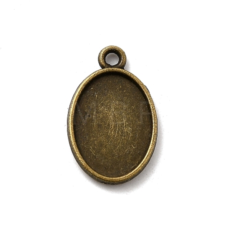 Oval Two-Sided Alloy Pendant Cabochon Settings X-PALLOY-N0088-15AB-NF-1