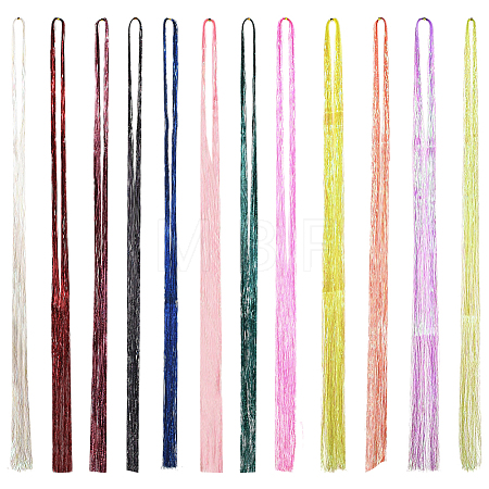 12Pcs 12 Colors Laser PET Hair Wig OHAR-SP0001-05B-1