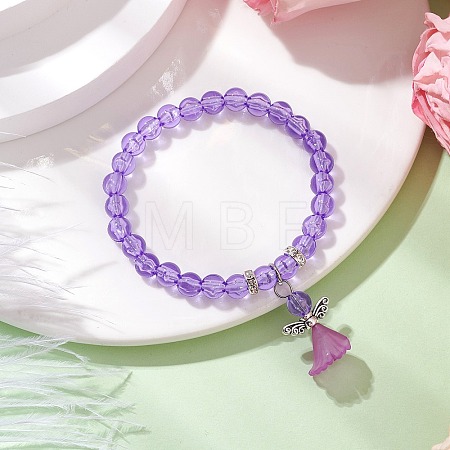 Transparent Plastic Beaded Stretch Bracelets for Children BJEW-JB11507-04-1