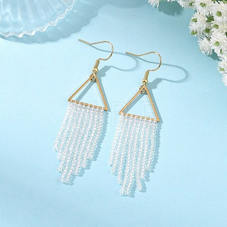 Glass Beaded Dangle Earrings EJEW-MZ00749-03-1