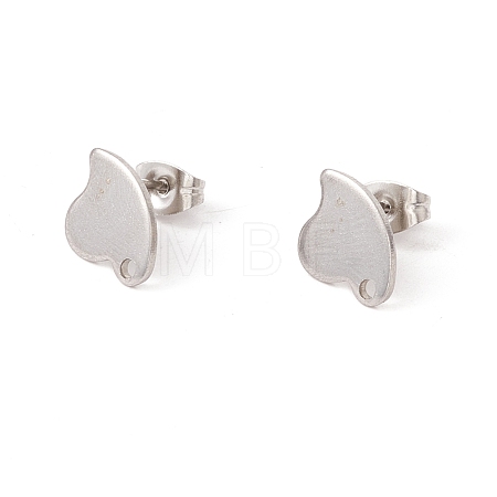 Non-Tarnish 201 Stainless Steel Stud Earring Findings with Hole EJEW-A071-07P-1